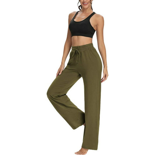 AWLE Womens Bootleg Yoga Pants High Waist Non See-Through Tummy Control Boot-Cut Workout Flared Lounge Pants 